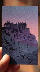 Resilient Memories: Edinburgh Castle Papercutting Art at Dusk