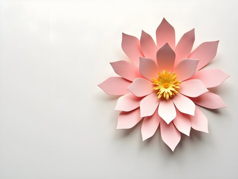 Artistic Cut Out Paper Petal Blossom with Simplicity and Flower Concept