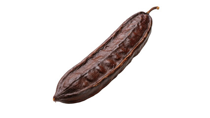 Close-Up of a Carob Pod Isolated on transparent background