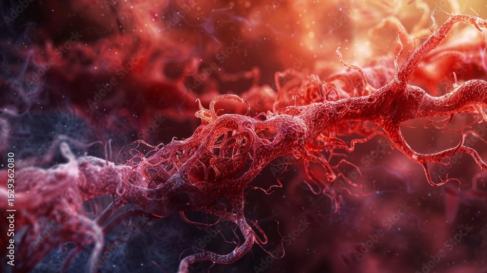 Poster this vibrant abstract image showcases intricate microscopic cellular structures, blending organic fo