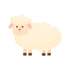 Cute hand drawn sheep. Farm animal. Wool production concept.