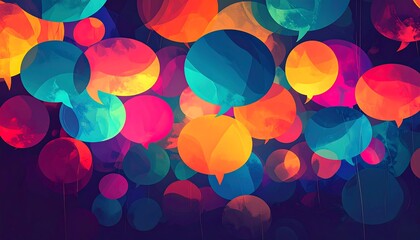 Colorful Speech Bubbles Background.
