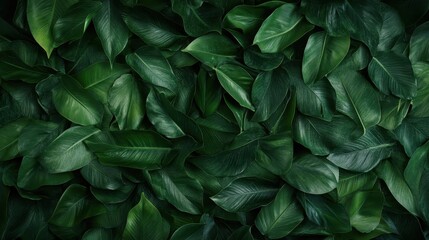 Obraz premium A close-up of lush green leaves forming a beautiful backdrop, showcasing nature's richness and the tranquility that comes from being surrounded by greenery.
