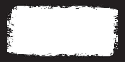Grunge Paint stripe . Vector brush Stroke . Black and white abstract background with brushstroke and halftone style.  