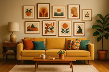 Stylish modern living room decor.