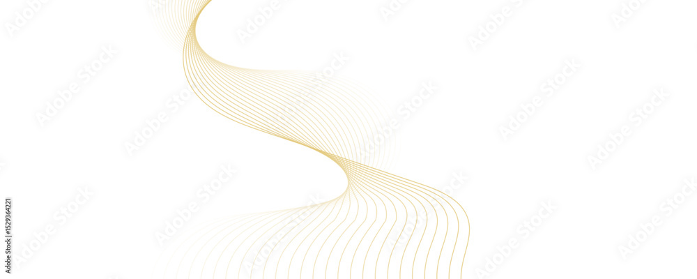 Aufkleber abstract golden linear background. flowing particles future technology concept abstract gradient and