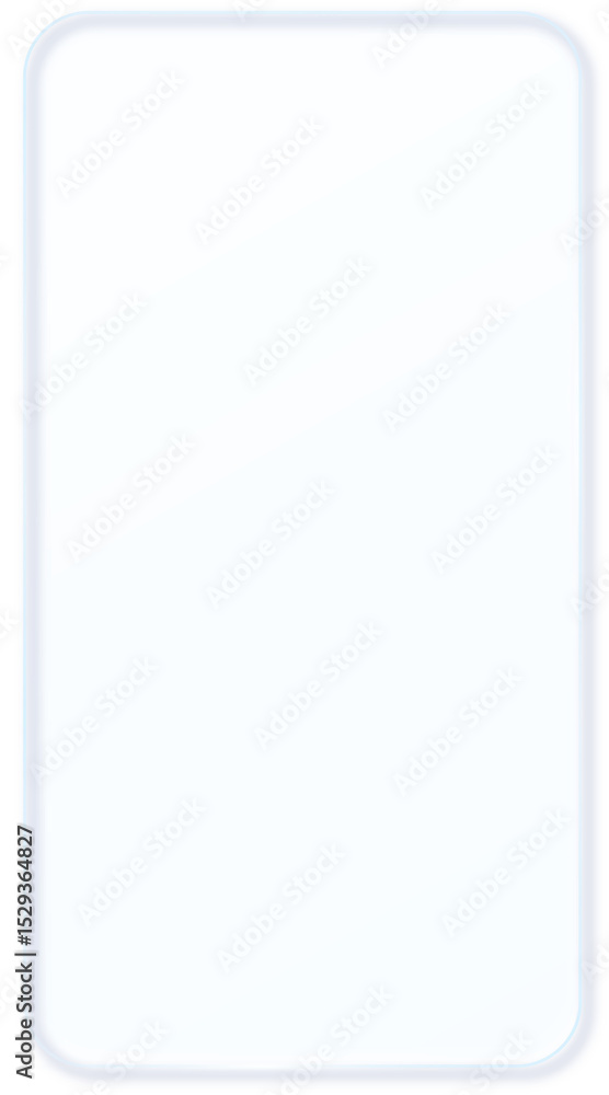 Poster Glass Morphism Ux banner. Transparent Glass Interface Button. Phone design element. Plastic frame with Drop Shadow Effect