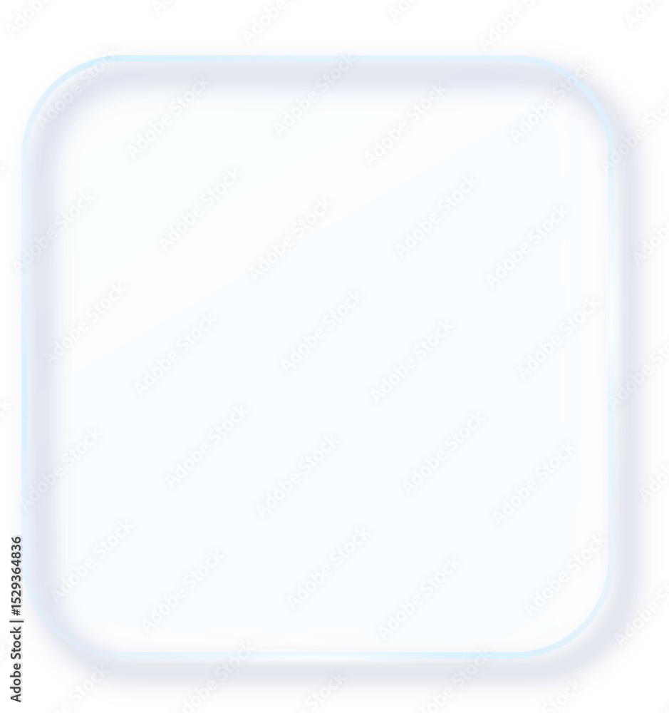Poster Glass Morphism Ux banner. Transparent Glass Interface Button. Phone design element. Plastic frame with Drop Shadow Effect