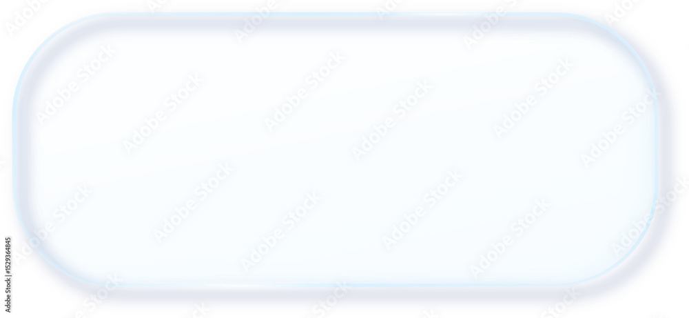 Poster Glass Morphism Ux banner. Transparent Glass Interface Button. Phone design element. Plastic frame with Drop Shadow Effect