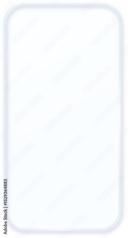 Poster Glass Morphism Ux banner. Transparent Glass Interface Button. Phone design element. Plastic frame with Drop Shadow Effect