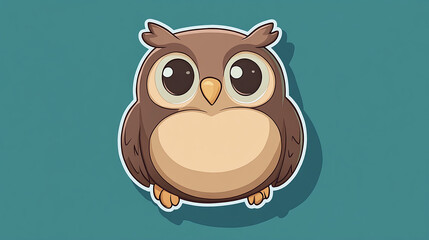 Cute owl sticker featuring a tiny owl