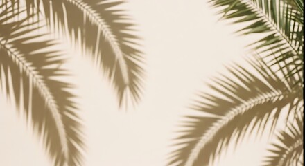 Palm Tree Shadows on Wall Creates Tropical Minimalist Background