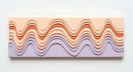 Abstract Wavy Paper Art Wall Decor with Pastel Color Layers