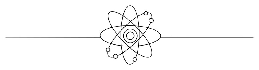 atom model one line science icon © Wieslaw