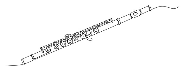 flute one line musical instrument
