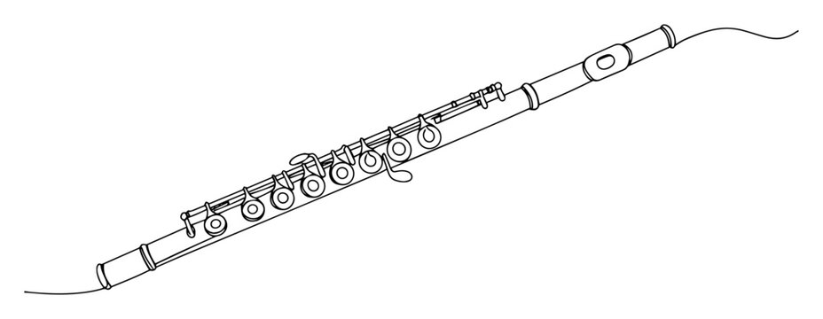 flute one line musical instrument