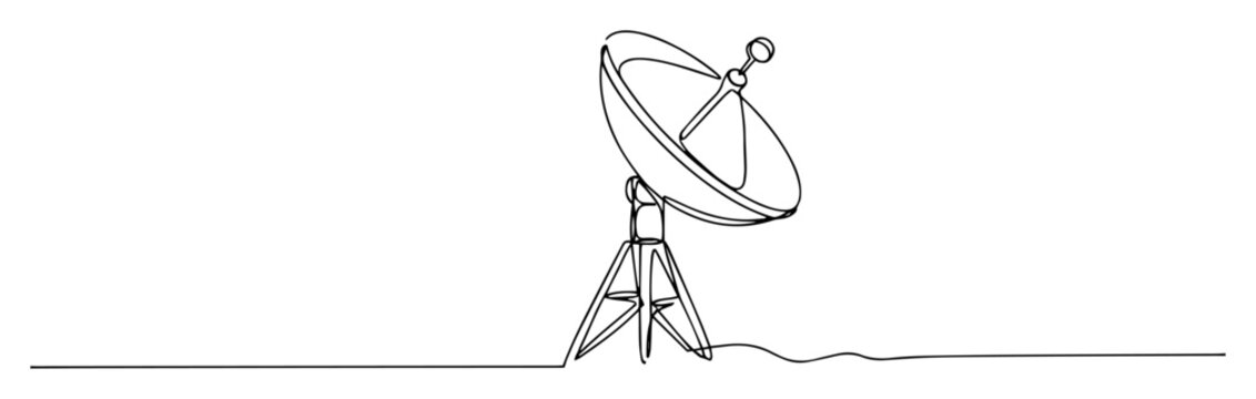 radio telescope one line illustration