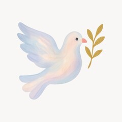 Obraz premium Peaceful dove with olive branch.
