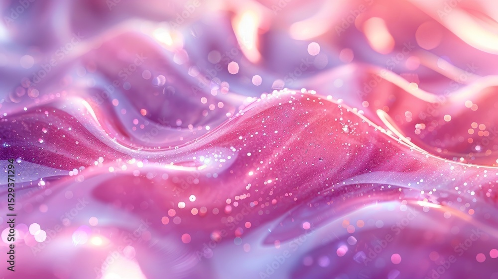 Aufkleber an enchanting abstract background featuring vibrant wavy patterns embellished with a sparkling glitt