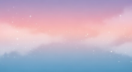 Pastel Sky with Clouds and Stars Background for Dreamy Look