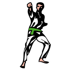 Martial Arts Training Demonstrating Powerful Punching Technique in Combat Sports