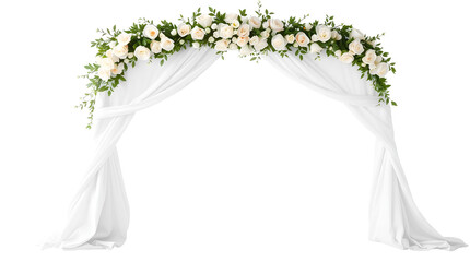 Photo of white elegant archway made of sheer isolated on transparent background.png