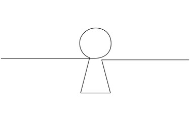 Continuous line drawing of padlock. Closed lock. One line drawing. Single line art, Keyhole continuous line drawing. Vector hand drawn illustration isolated on white.