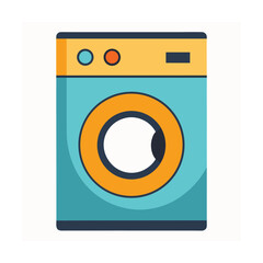 Colorful flat illustration of a washing machine for laundry and home appliance concepts
