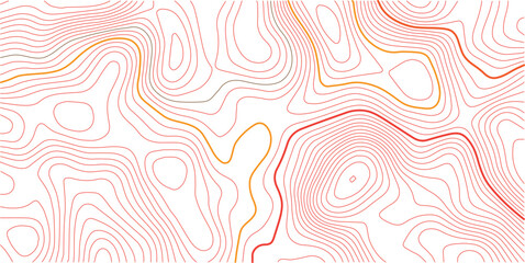 Obraz premium Abstract topo contour map on white background, Topographic map Topographic contour lines map seamless pattern. Geographic mountain relief diagram line wave carve pattern
