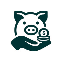 Piggy Bank Holding Coins