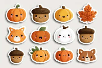 Fototapeta premium Hello Autumn sticker collection