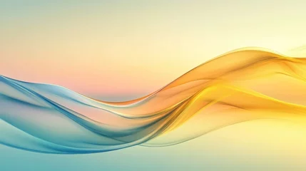 Fototapete Vibrant abstract yellow wave background featuring soft gradient curves and flowing lines, ideal for modern digital design projects, minimalist artistic backdrops, and bright creative visual concepts © touseef