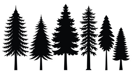 Fototapeta premium set of trees silhouettes