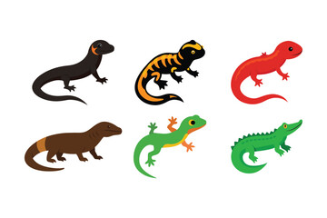 Set of colorful animals vector