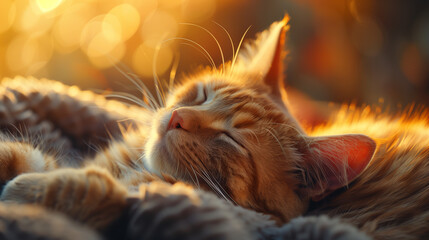 A relaxed cat lounging comfortably. AI generated.