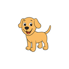 A smiling cartoon puppy with floppy ears
