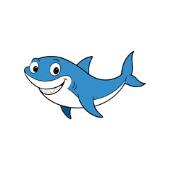 A cartoon shark with a friendly smile
