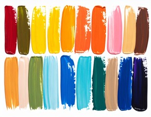 Procreate brush strokes in acrylic paint style — varied widths, thick texture, high-resolution PNG with transparent backgrounds