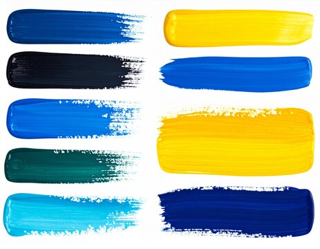 Procreate brush strokes in acrylic paint style &mdash; varied widths, thick texture, high-resolution PNG with transparent backgrounds