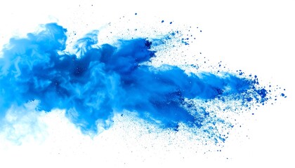 Blue Ink Explosion with White Background.