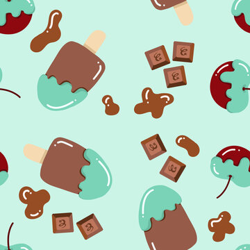 Delicious Ice Cream & Cherry Pattern