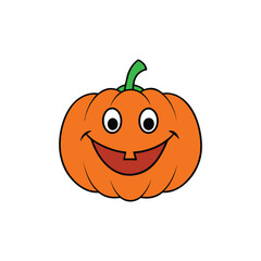 A halloween pumpkin with a silly grin