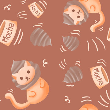 Cute Cat with Mocha Drinks - Mocha moose