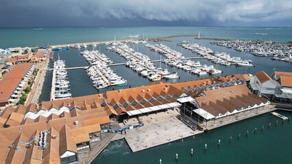 Hillarys, Australia – June 3, 2025: Aerial View of The Hillarys Boat Harbour of Perth CBD