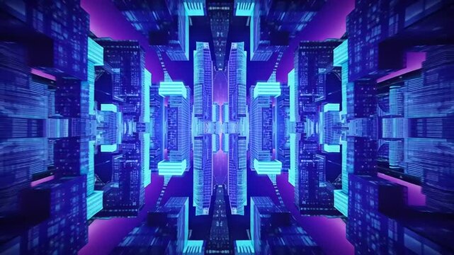 abstract blue background with binary code