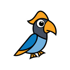 A pirate parrot with an eye patch