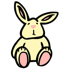 Cute cartoon bunny rabbit sitting illustration