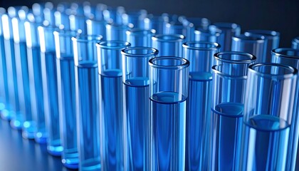 Blue Liquid in Test Tubes.