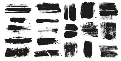 Brush stroke paint background in vector set