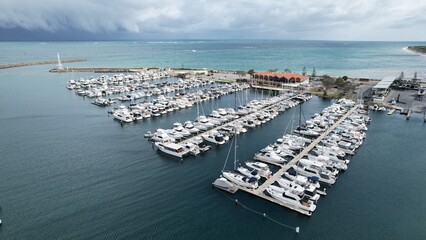 Hillarys, Australia – June 3, 2025: Aerial View of The Hillarys Boat Harbour of Perth CBD